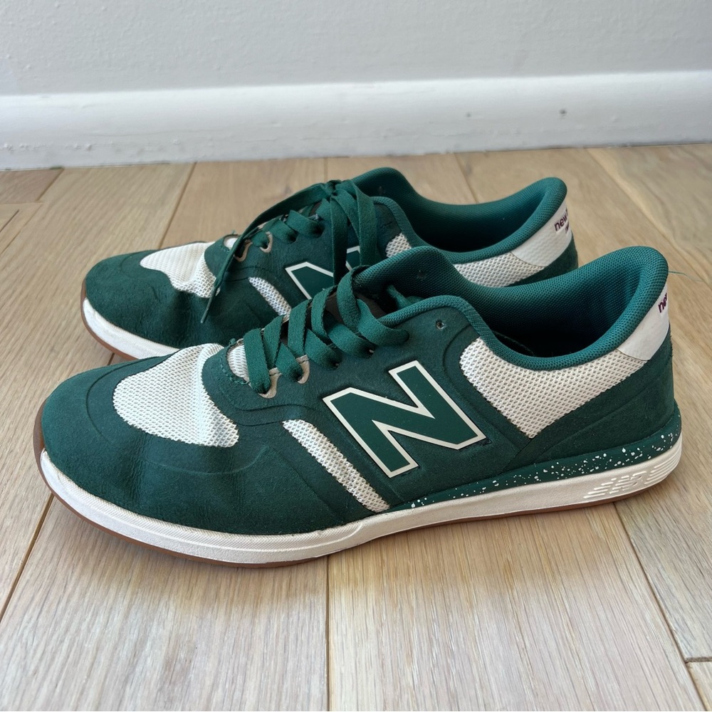 Vegan Friendly New Balance Numeric 420 Green and White Sneakers